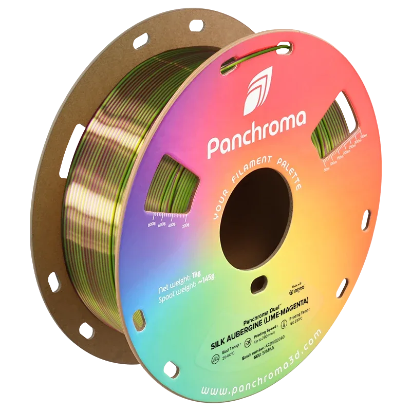 Panchroma™ Dual Silk PLA – Aubergine (Lime-Magenta) #C4CF4C+
